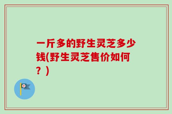 一斤多的野生灵芝多少钱(野生灵芝售价如何？)