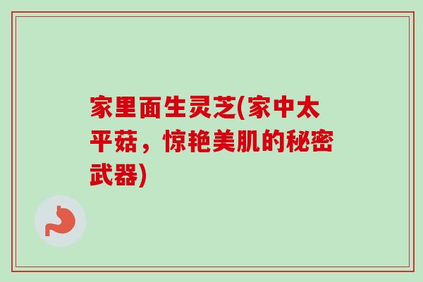 家里面生灵芝(家中太平菇,惊艳美肌的秘密武器) 家里面生灵芝(家中太平菇,惊艳美肌的秘密武器)