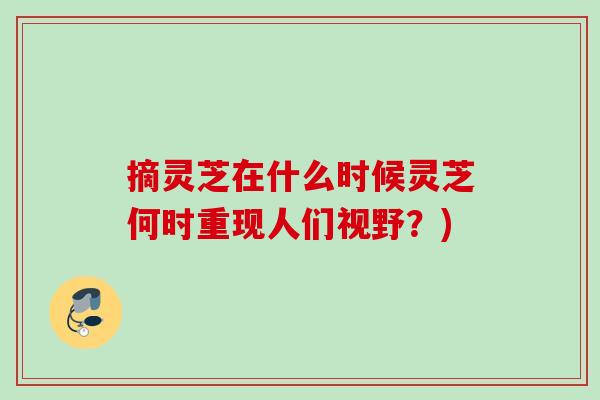 摘灵芝在什么时候灵芝何时重现人们视野?) 摘灵芝在什么时候灵芝何时重现人们视野?)