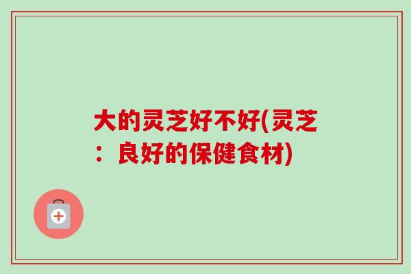 大的灵芝好不好(灵芝:良好的保健食材) 大的灵芝好不好(灵芝:良好的保健食材)