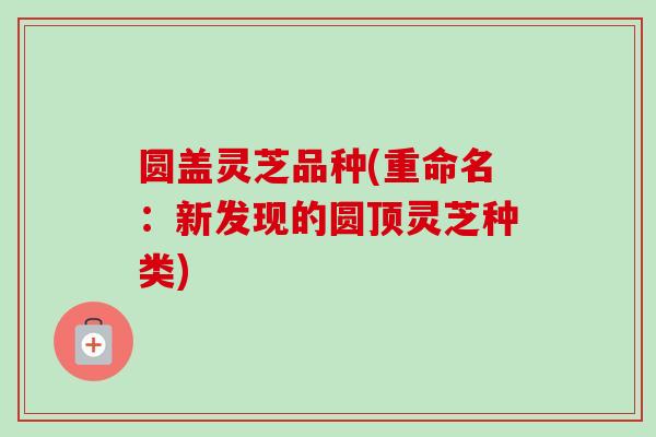 圆盖灵芝品种(重命名:新发现的圆顶灵芝种类) 圆盖灵芝品种(重命名:新发现的圆顶灵芝种类)