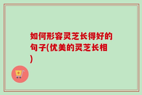 如何形容灵芝长得好的句子(优美的灵芝长相) 如何形容灵芝长得好的句子(优美的灵芝长相)