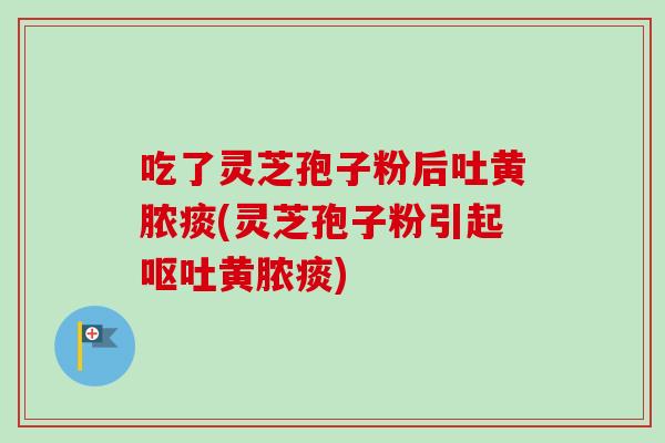 吃了灵芝孢子粉后吐黄脓痰(灵芝孢子粉引起黄脓痰)