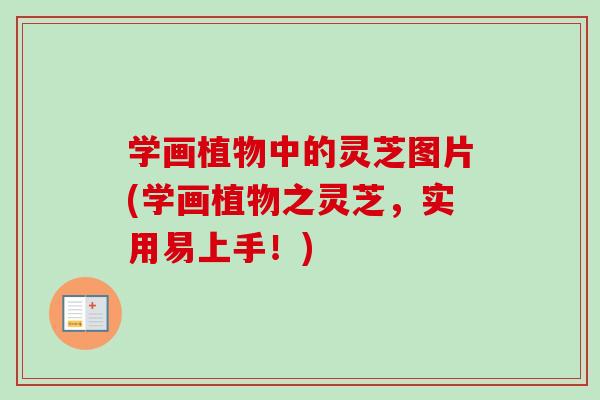 学画植物中的灵芝图片(学画植物之灵芝,实用易上手!) 学画植物中的灵芝图片(学画植物之灵芝,实用易上手!)