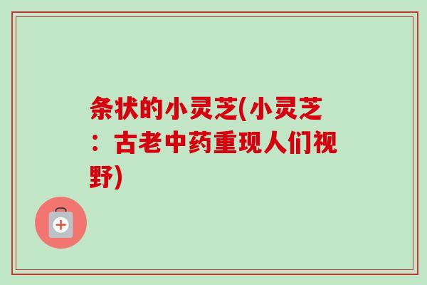 条状的小灵芝(小灵芝:古老重现人们视野) 条状的小灵芝(小灵芝:古老重现人们视野)