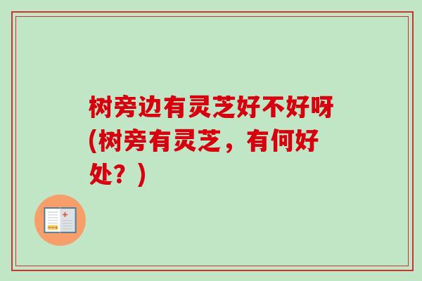 树旁边有灵芝好不好呀(树旁有灵芝，有何好处？)
