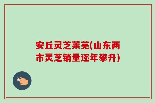 安丘灵芝莱芜(山东两市灵芝销量逐年攀升) 安丘灵芝莱芜(山东两市灵芝销量逐年攀升)