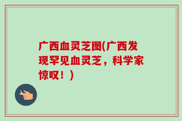 广西灵芝图(广西发现罕见灵芝，科学家惊叹！)