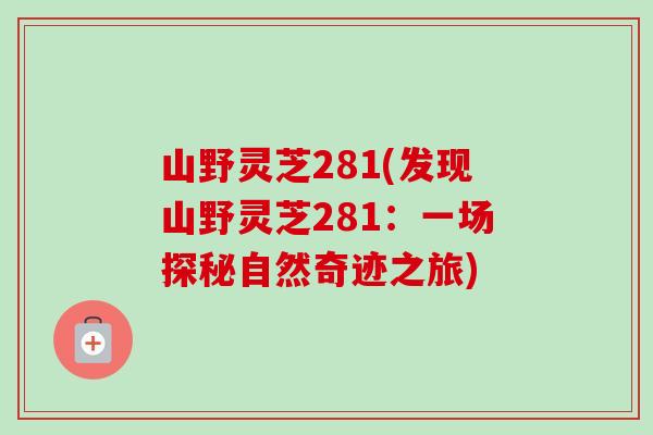 山野灵芝281(发现山野灵芝281：一场探秘自然奇迹之旅)