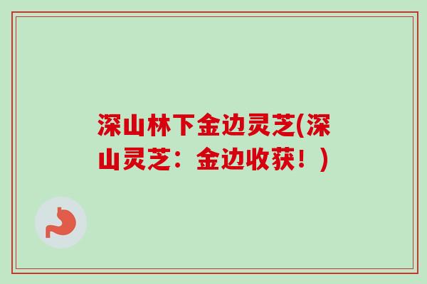 深山林下金边灵芝(深山灵芝:金边收获!) 深山林下金边灵芝(深山灵芝:金边收获!)