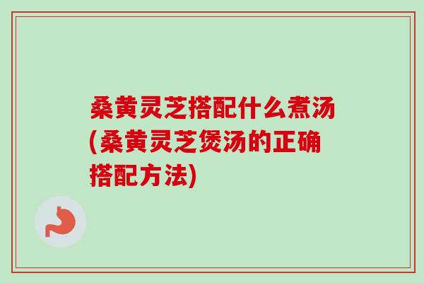 桑黄灵芝搭配什么煮汤(桑黄灵芝煲汤的正确搭配方法) 桑黄灵芝搭配什么煮汤(桑黄灵芝煲汤的正确搭配方法)
