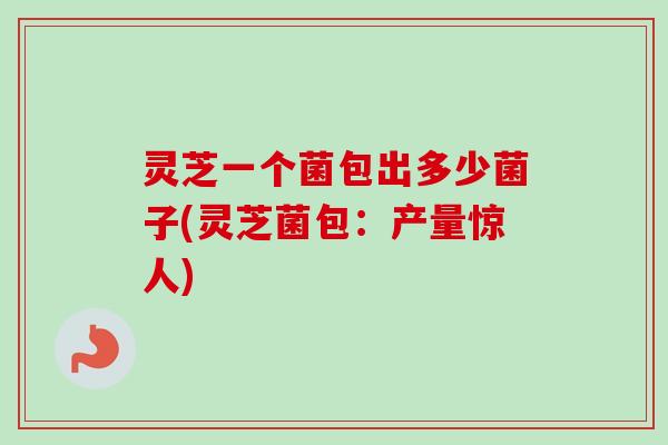 灵芝一个菌包出多少菌子(灵芝菌包:产量惊人) 灵芝一个菌包出多少菌子(灵芝菌包:产量惊人)