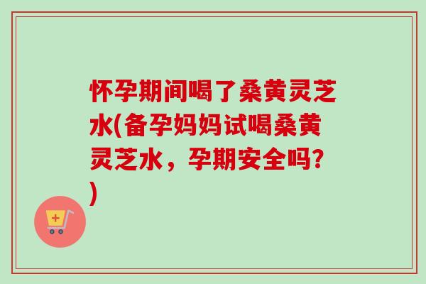 怀孕期间喝了桑黄灵芝水(备孕妈妈试喝桑黄灵芝水,孕期安全吗?) 怀孕期间喝了桑黄灵芝水(备孕妈妈试喝桑黄灵芝水,孕期安全吗?)