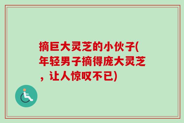 摘巨大灵芝的小伙子(年轻男子摘得庞大灵芝,让人惊叹不已) 摘巨大灵芝的小伙子(年轻男子摘得庞大灵芝,让人惊叹不已)