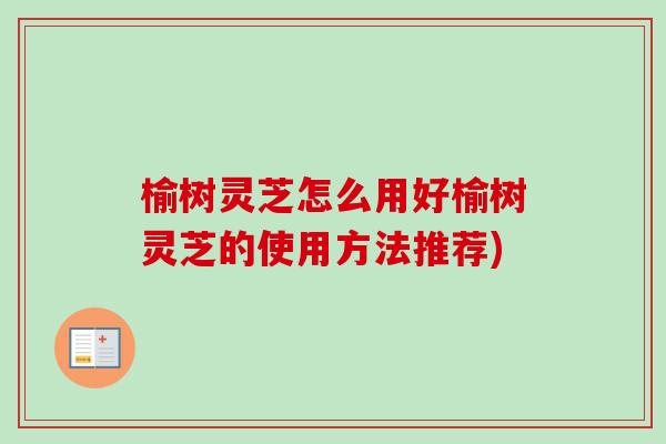 榆树灵芝怎么用好榆树灵芝的使用方法推荐) 榆树灵芝怎么用好榆树灵芝的使用方法推荐)