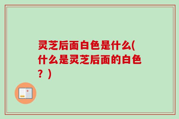 灵芝后面白色是什么(什么是灵芝后面的白色?) 灵芝后面白色是什么(什么是灵芝后面的白色?)