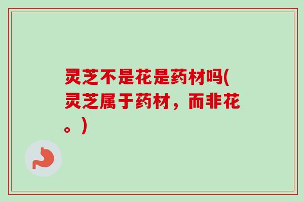 灵芝不是花是药材吗(灵芝属于药材,而非花。) 灵芝不是花是药材吗(灵芝属于药材,而非花。)