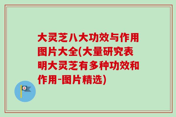 大灵芝八大功效与作用图片大全(大量研究表明大灵芝有多种功效和作用-图片精选)