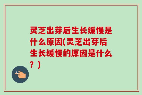 灵芝出芽后生长缓慢是什么原因(灵芝出芽后生长缓慢的原因是什么？)