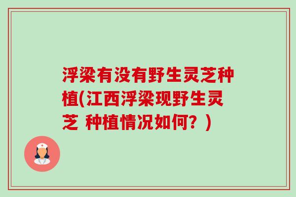浮梁有没有野生灵芝种植(江西浮梁现野生灵芝 种植情况如何?) 浮梁有没有野生灵芝种植(江西浮梁现野生灵芝 种植情况如何?)
