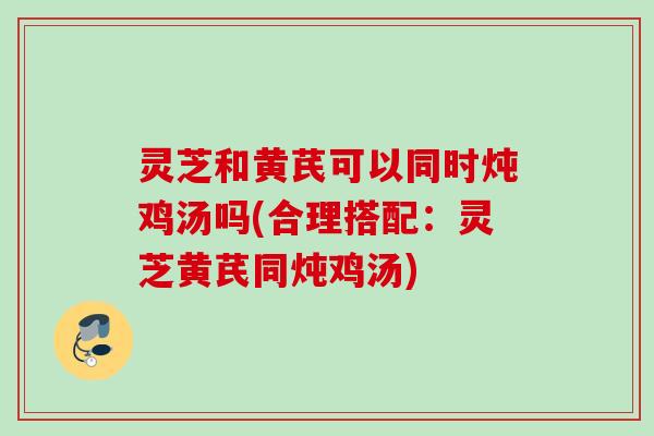 灵芝和黄芪可以同时炖鸡汤吗(合理搭配:灵芝黄芪同炖鸡汤) 灵芝和黄芪可以同时炖鸡汤吗(合理搭配:灵芝黄芪同炖鸡汤)