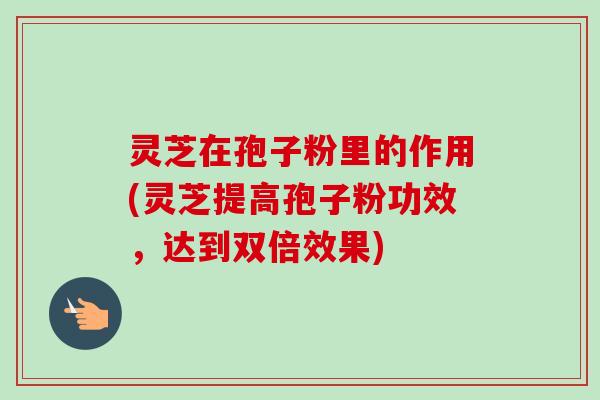 灵芝在孢子粉里的作用(灵芝提高孢子粉功效,达到双倍效果) 灵芝在孢子粉里的作用(灵芝提高孢子粉功效,达到双倍效果)