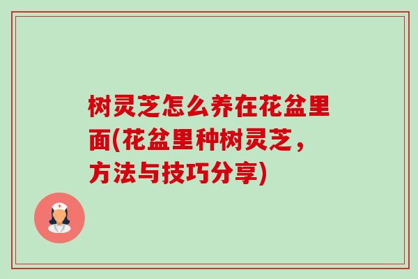 树灵芝怎么养在花盆里面(花盆里种树灵芝,方法与技巧分享) 树灵芝怎么养在花盆里面(花盆里种树灵芝,方法与技巧分享)