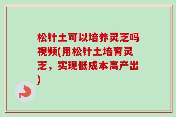 松针土可以培养灵芝吗视频(用松针土培育灵芝，实现低成本高产出)