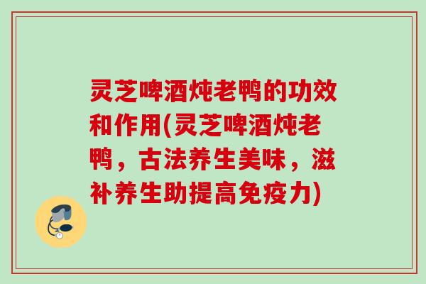 灵芝啤酒炖老鸭的功效和作用(灵芝啤酒炖老鸭,古法养生美味,滋补养生助提高免疫力) 灵芝啤酒炖老鸭的功效和作用(灵芝啤酒炖老鸭,古法养生美味,滋补养生助提高免疫力)