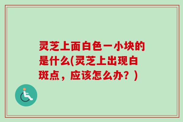 灵芝上面白色一小块的是什么(灵芝上出现白斑点,应该怎么办?) 灵芝上面白色一小块的是什么(灵芝上出现白斑点,应该怎么办?)