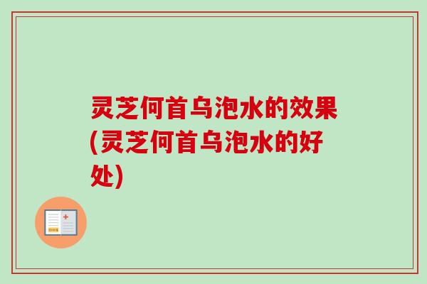灵芝何首乌泡水的效果(灵芝何首乌泡水的好处) 灵芝何首乌泡水的效果(灵芝何首乌泡水的好处)