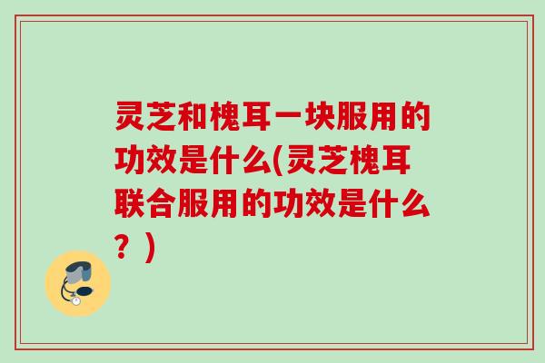 灵芝和槐耳一块服用的功效是什么(灵芝槐耳联合服用的功效是什么?) 灵芝和槐耳一块服用的功效是什么(灵芝槐耳联合服用的功效是什么?)