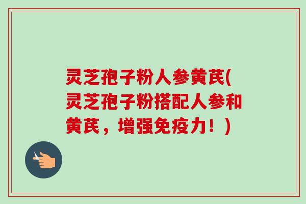 灵芝孢子粉人参黄芪(灵芝孢子粉搭配人参和黄芪，增强免疫力！)