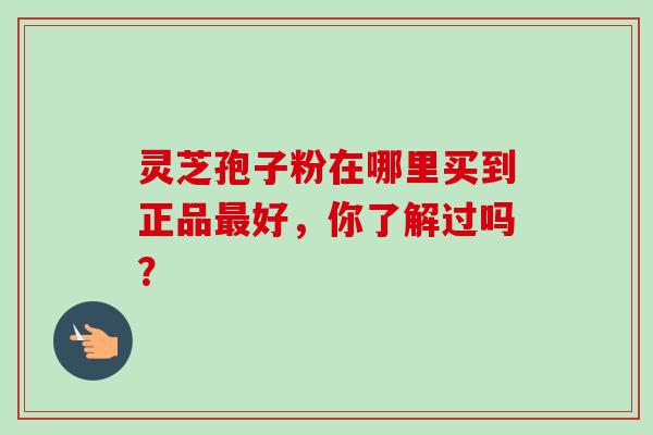 灵芝孢子粉在哪里买到正品最好，你了解过吗？