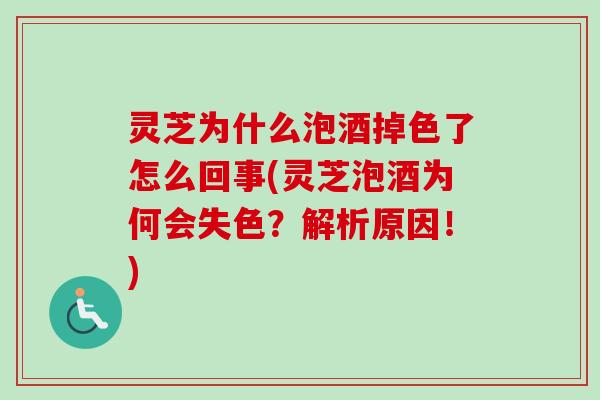 灵芝为什么泡酒掉色了怎么回事(灵芝泡酒为何会失色?解析原因!) 灵芝为什么泡酒掉色了怎么回事(灵芝泡酒为何会失色?解析原因!)