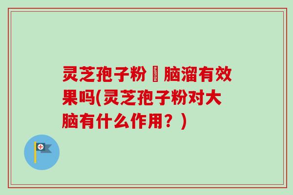 灵芝孢子粉対脑溜有效果吗(灵芝孢子粉对大脑有什么作用?) 灵芝孢子粉対脑溜有效果吗(灵芝孢子粉对大脑有什么作用?)