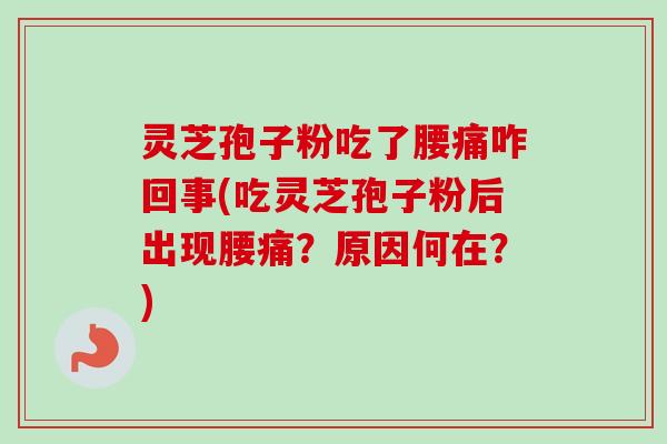 灵芝孢子粉吃了腰痛咋回事(吃灵芝孢子粉后出现腰痛?原因何在?) 灵芝孢子粉吃了腰痛咋回事(吃灵芝孢子粉后出现腰痛?原因何在?)