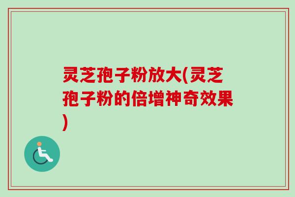 灵芝孢子粉放大(灵芝孢子粉的倍增神奇效果)