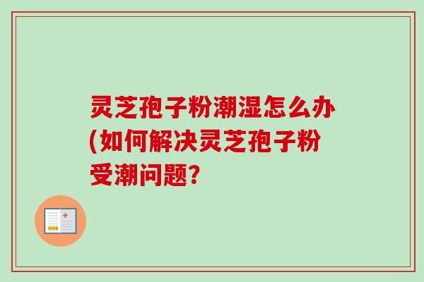 灵芝孢子粉潮湿怎么办(如何解决灵芝孢子粉受潮问题? 灵芝孢子粉潮湿怎么办(如何解决灵芝孢子粉受潮问题?