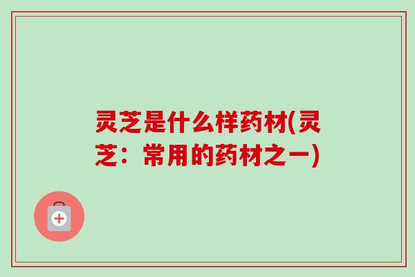灵芝是什么样药材(灵芝:常用的药材之一) 灵芝是什么样药材(灵芝:常用的药材之一)
