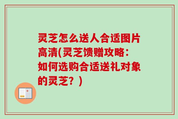 灵芝怎么送人合适图片高清(灵芝馈赠攻略:如何选购合适送礼对象的灵芝?) 灵芝怎么送人合适图片高清(灵芝馈赠攻略:如何选购合适送礼对象的灵芝?)