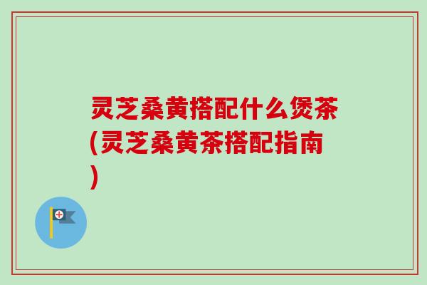 灵芝桑黄搭配什么煲茶(灵芝桑黄茶搭配指南) 灵芝桑黄搭配什么煲茶(灵芝桑黄茶搭配指南)