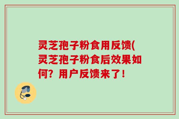 灵芝孢子粉食用反馈(灵芝孢子粉食后效果如何？用户反馈来了！