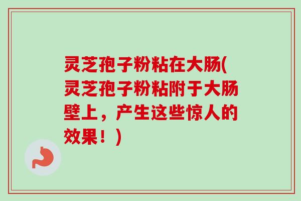 灵芝孢子粉粘在大肠(灵芝孢子粉粘附于大肠壁上,产生这些惊人的效果!) 灵芝孢子粉粘在大肠(灵芝孢子粉粘附于大肠壁上,产生这些惊人的效果!)