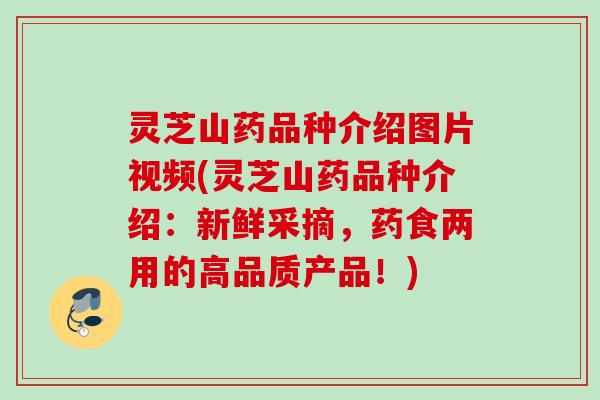 灵芝山药品种介绍图片视频(灵芝山药品种介绍:新鲜采摘,药食两用的高品质产品!) 灵芝山药品种介绍图片视频(灵芝山药品种介绍:新鲜采摘,药食两用的高品质产品!)