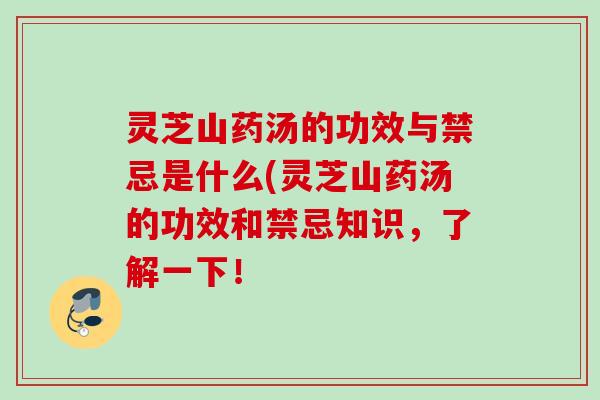 灵芝山药汤的功效与禁忌是什么(灵芝山药汤的功效和禁忌知识，了解一下！