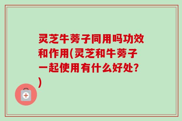 灵芝牛蒡子同用吗功效和作用(灵芝和牛蒡子一起使用有什么好处？)