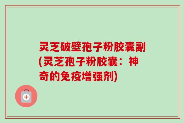 灵芝破壁孢子粉胶囊副(灵芝孢子粉胶囊:神奇的免疫增强剂) 灵芝破壁孢子粉胶囊副(灵芝孢子粉胶囊:神奇的免疫增强剂)