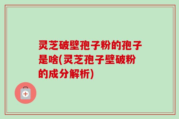 灵芝破壁孢子粉的孢子是啥(灵芝孢子壁破粉的成分解析) 灵芝破壁孢子粉的孢子是啥(灵芝孢子壁破粉的成分解析)