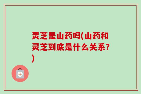 灵芝是山药吗(山药和灵芝到底是什么关系?) 灵芝是山药吗(山药和灵芝到底是什么关系?)